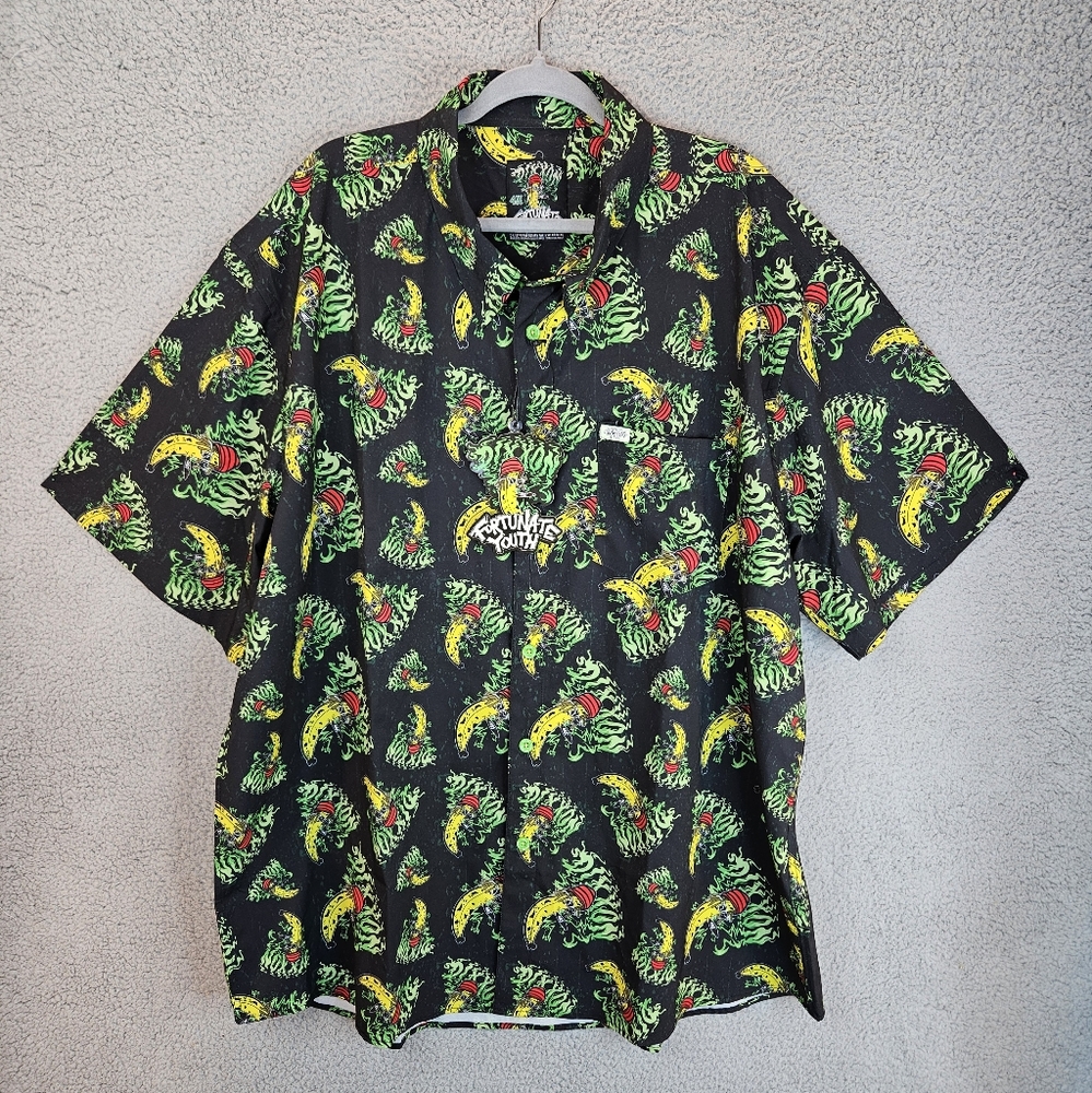 Fortunate Youth By Dixxon Mens Party Shirt Sz 4XL regae Banana Spring Summer - Picture 3 of 16